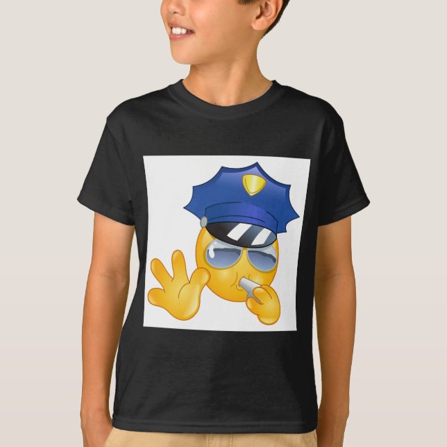 Camiseta emoji policial (Anverso)