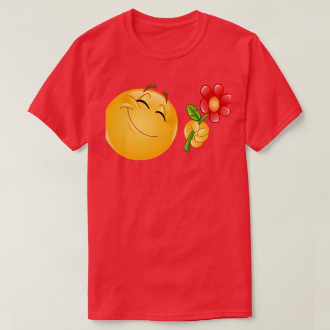 Camiseta Emoji que da flor (Diseño del anverso)