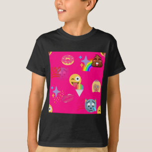 Camiseta emoji rosa caliente