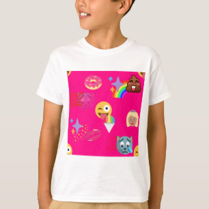 Camiseta emoji rosa caliente