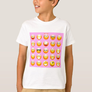 Camiseta emoji rosa pastel