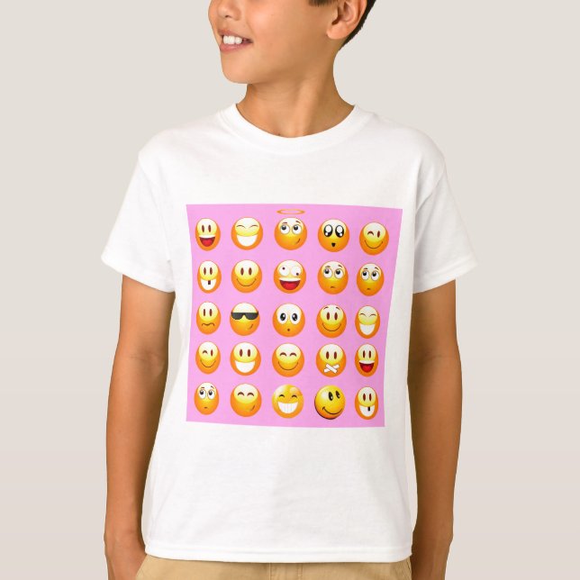 Camiseta emoji rosa pastel (Anverso)