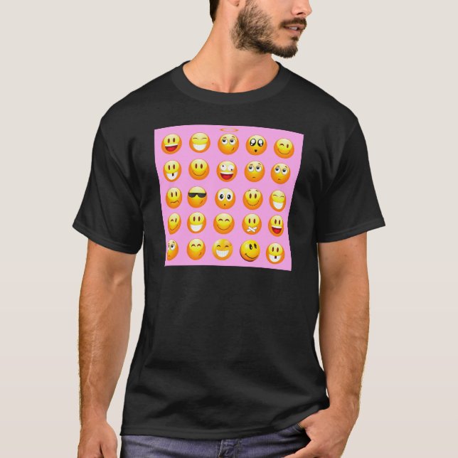 Camiseta emoji rosa pastel (Anverso)