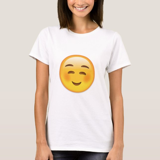Camiseta Emoji sonriente blanca de la cara (Anverso)