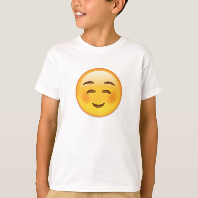 Camiseta Emoji sonriente blanca de la cara (Anverso)