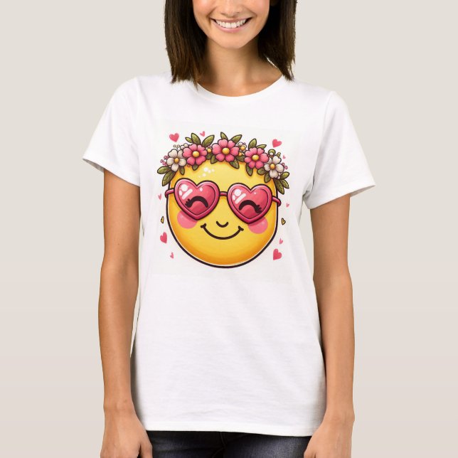 Camiseta emoji sonriente lindo (Anverso)