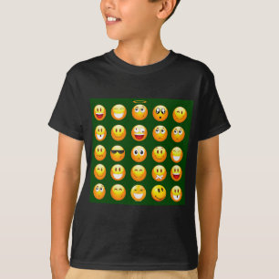 Camiseta emoji verde oscuro