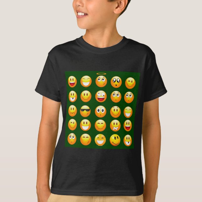 Camiseta emoji verde oscuro (Anverso)