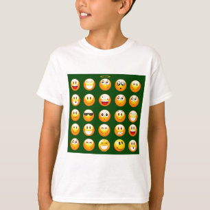 Camiseta emoji verde oscuro