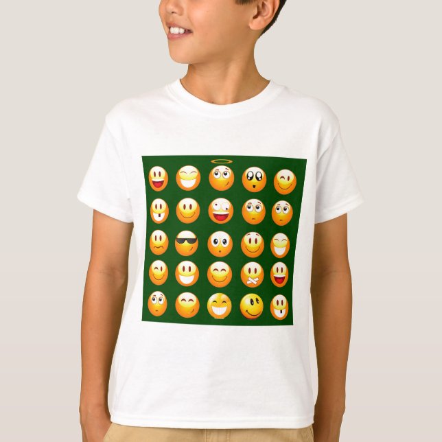 Camiseta emoji verde oscuro (Anverso)