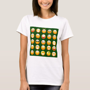 Camiseta emoji verde oscuro