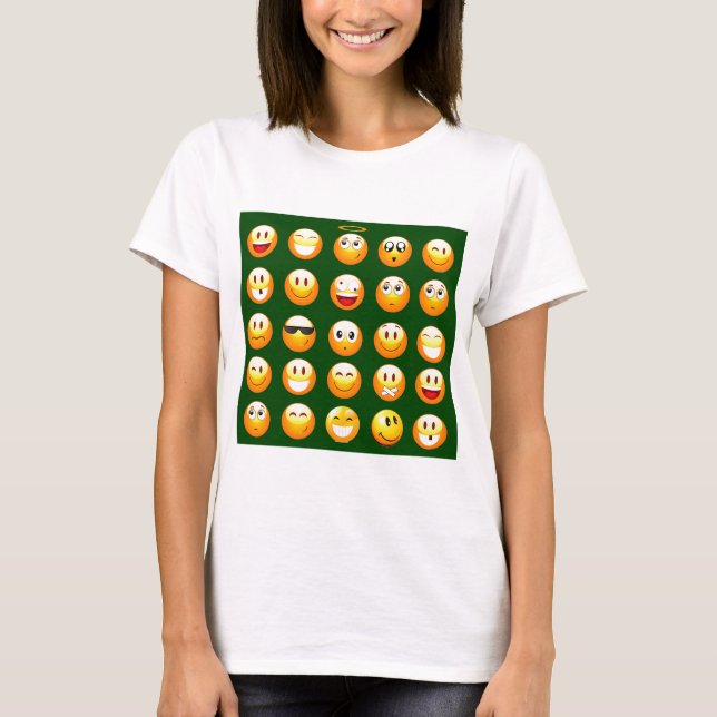 Camiseta emoji verde oscuro (Anverso)