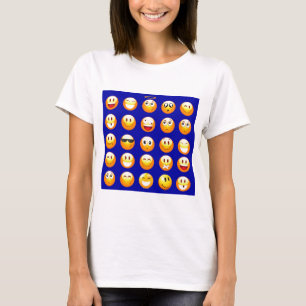 Camiseta emojis azul oscuro