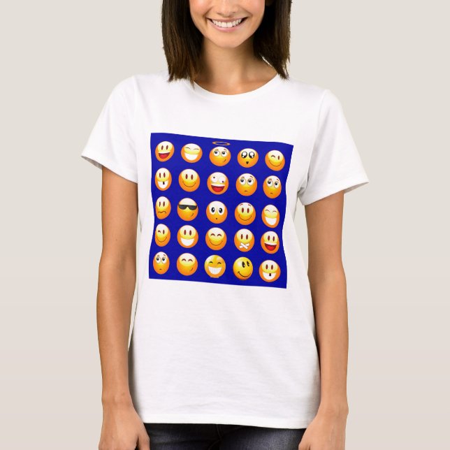 Camiseta emojis azul oscuro (Anverso)