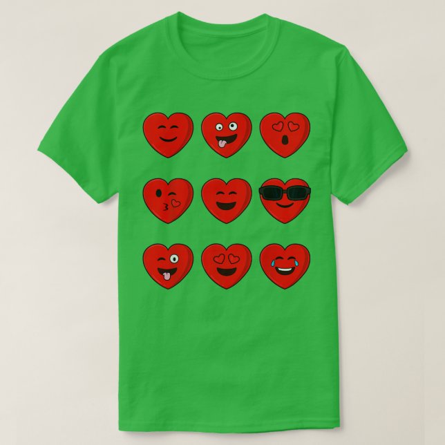 Camiseta Emojis cardíacas Emoticonos Día de San Valentín (Diseño del anverso)