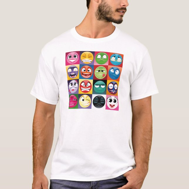 Camiseta emojis de arte pop (Anverso)