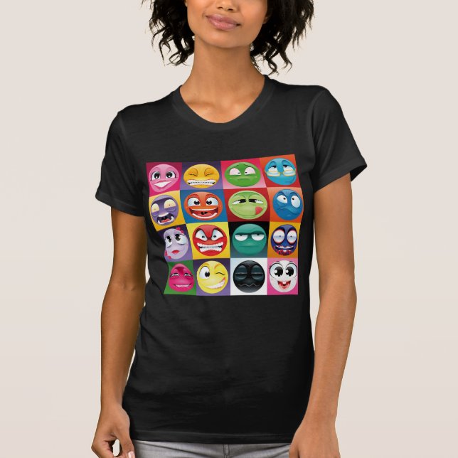 Camiseta emojis de arte pop (Anverso)