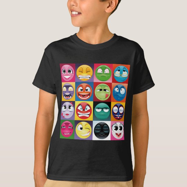 Camiseta emojis de arte pop (Anverso)