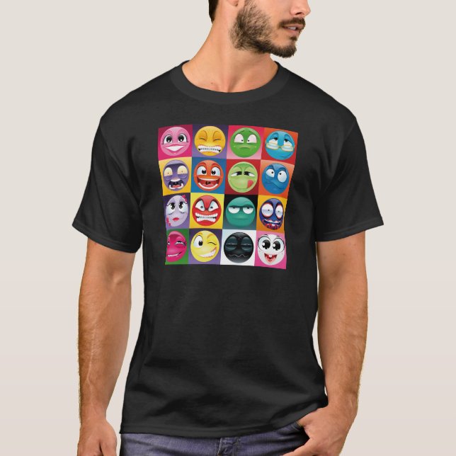 Camiseta emojis de arte pop (Anverso)