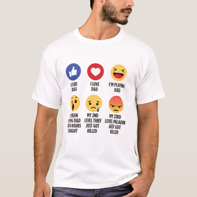 Camiseta Emojis de D&D (Anverso)