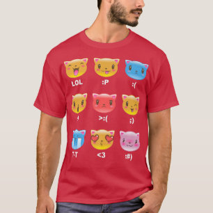 Camiseta Emojis de emoción de gatitos gráficos de moda 