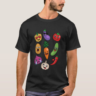 Camiseta Emojis de hortalizas Cute Veggie Vegan Lovers rega