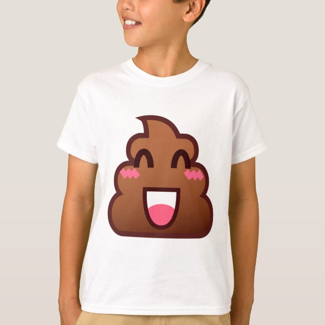 Camiseta emojis de poop kawaii (Anverso)