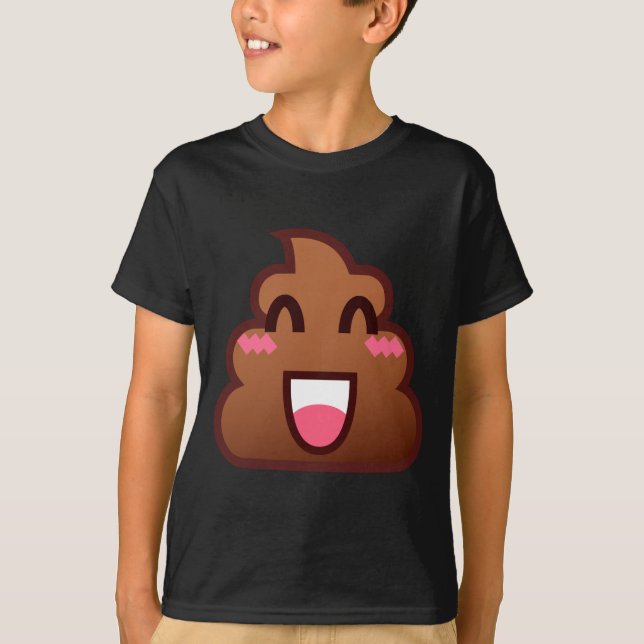 Camiseta emojis de poop kawaii (Anverso)