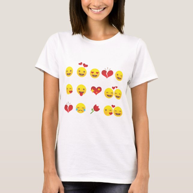 Camiseta Emojis de San Valentín (Anverso)