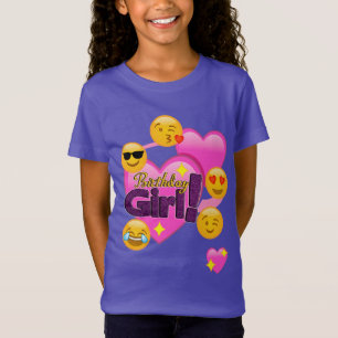 Camiseta Emojis del chica del cumpleaños (corazón)