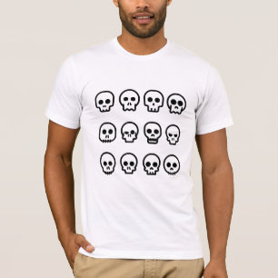 Camiseta Emojis divertidos de cráneo de dibujos animados