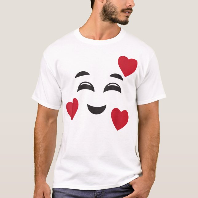 Camiseta Emojis sonrientes divertidas Corazones Halloween A (Anverso)