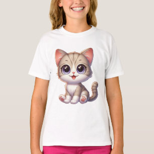 Camiseta emoshon Cat T-Shirt para Chicas y mujeres