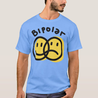 Camiseta Emoticon bipolar feliz cara triste