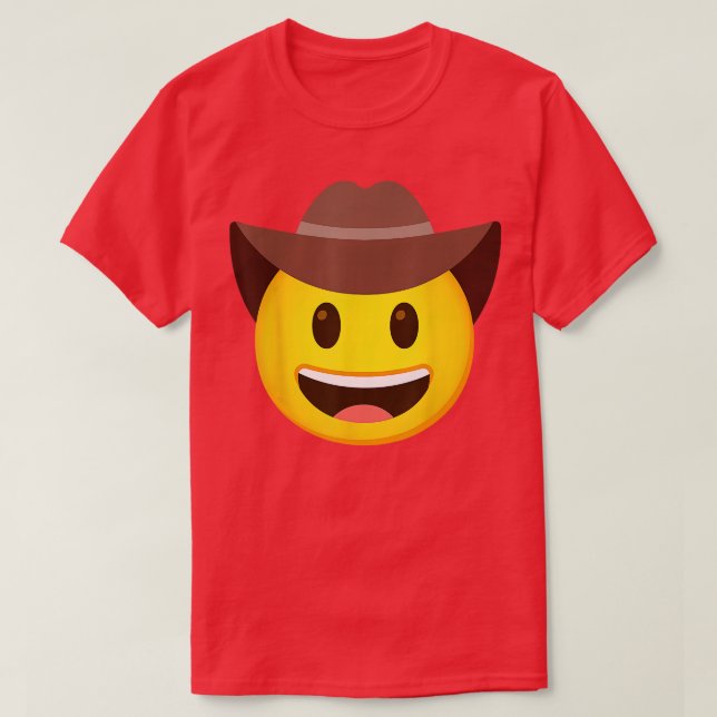 Camiseta Emoticon Cowboy Gorra Face (Diseño del anverso)