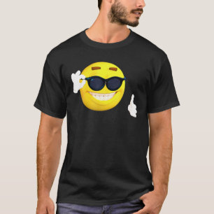 Camiseta Emoticon de emoji Icono de emoción en gafas de sol