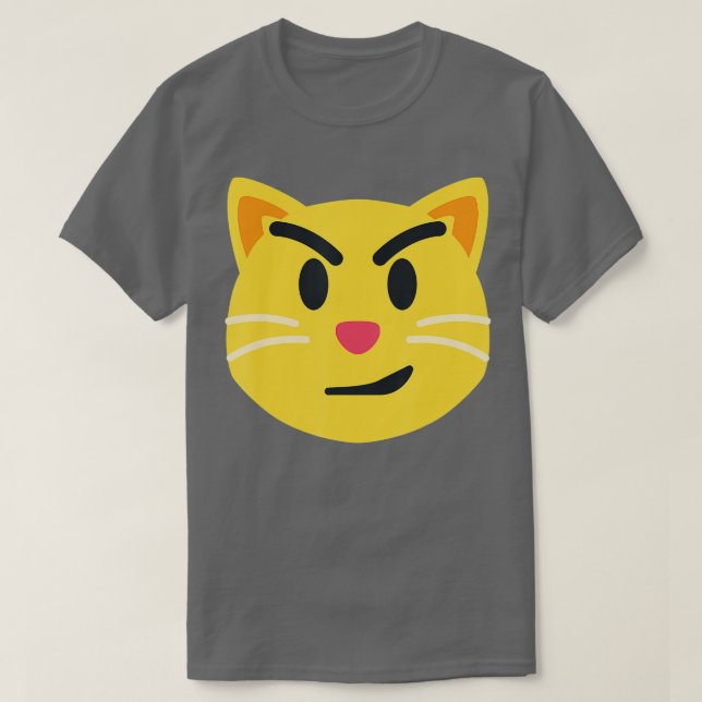 Camiseta Emoticon de gato sonriente cara con gato sonriente (Diseño del anverso)