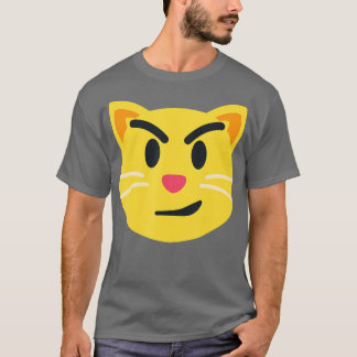 Camiseta Emoticon de gato sonriente cara con gato sonriente