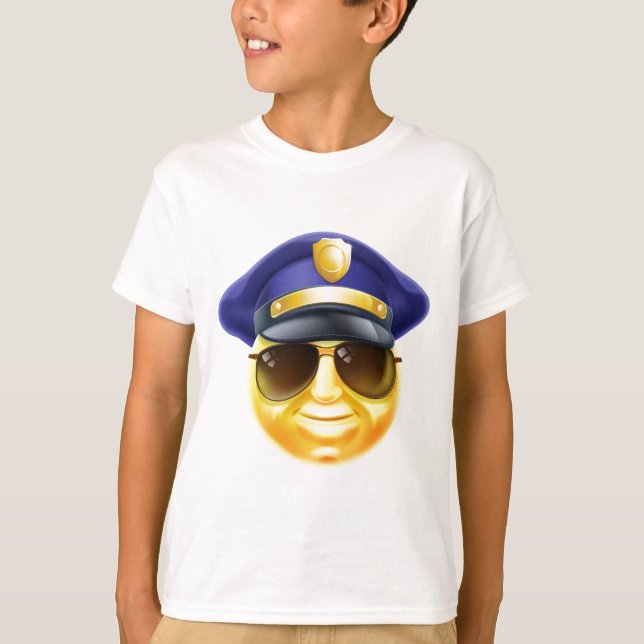 Camiseta Emoticon de la emoji de la policía (Anverso)