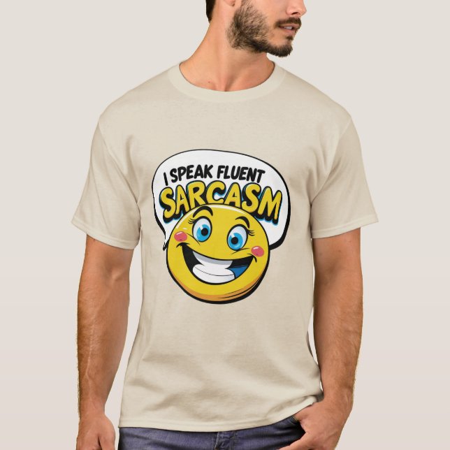 Camiseta Emoticon de sarcasmo fluyente (Anverso)