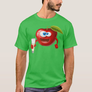 Camiseta Emoticon de una manzana con una linda fruta