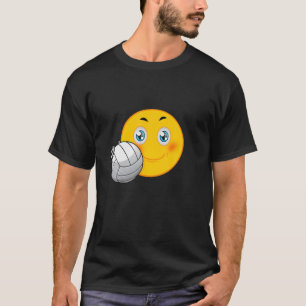 Camiseta Emoticon de voleibol Face Funny Volleyball Ball Lo