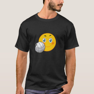 Camiseta Emoticon de voleibol Face Funny Volleyball Ball Lo