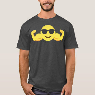 Camiseta Emoticon muscular con gafas de sol Premium