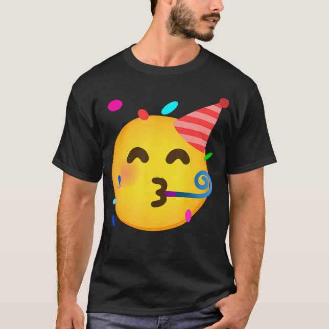 Camiseta Emoticon Partying Face Birthday T-Shirt (Anverso)