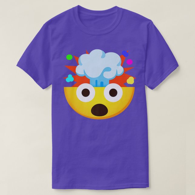 Camiseta Emoticon Shocked Face con cabeza explosiva Premium (Diseño del anverso)