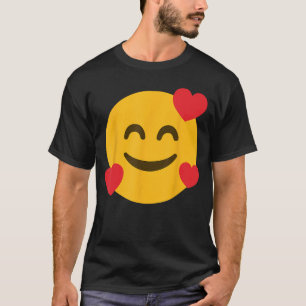 Camiseta Emoticono Divertido Cara Sonriente con Corazón Flo