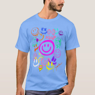 Camiseta Emoticonos de cara sonriente divertidos graffiti v