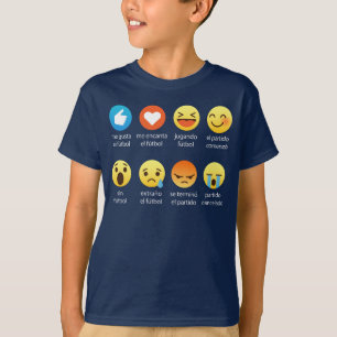 Camiseta Emoticonos Graciosos de Futbol (fútbol del amor de