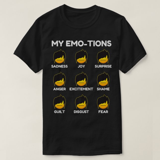 Camiseta Emotion Emoticon Inspired Emo Feelings Related Emo (Diseño del anverso)